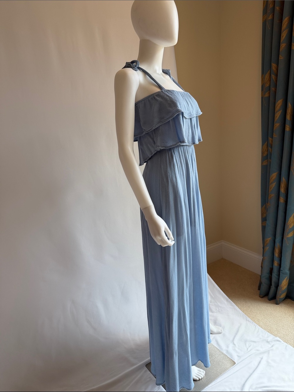 Style Rack Light Blue Ruffle Tie-Shoulder Maxi Dress - Picture 5 of 12